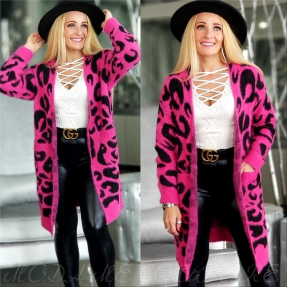 RESTOCKED BRAXTEN Leopard Cardigan Long Sleeve - Picture 2 of 3